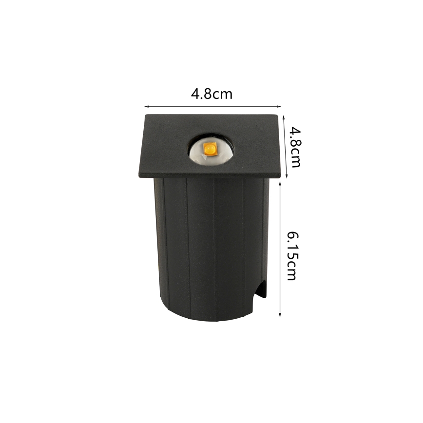 Brilagi - STAIRDOT Luminaire encastré d'extérieur LED/2W/230V, noir, IP65, carré
