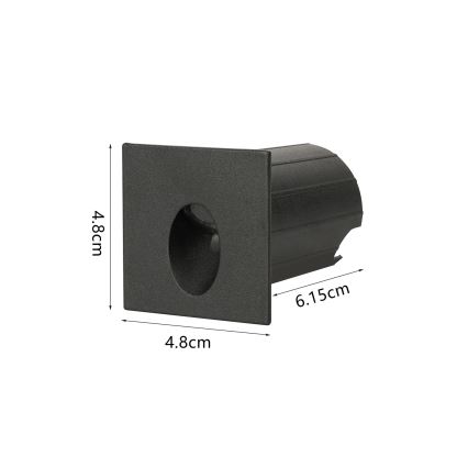 Brilagi - STAIRDOT Luminaire encastré d'extérieur LED/2W/230V, noir, IP65, carré