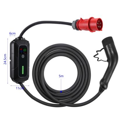 Brilagi - Station de charge de voyage pour voiture électrique FAST AC Type 2 16A/380V 11kW + prise 230V, 3,7kW 5m + étui