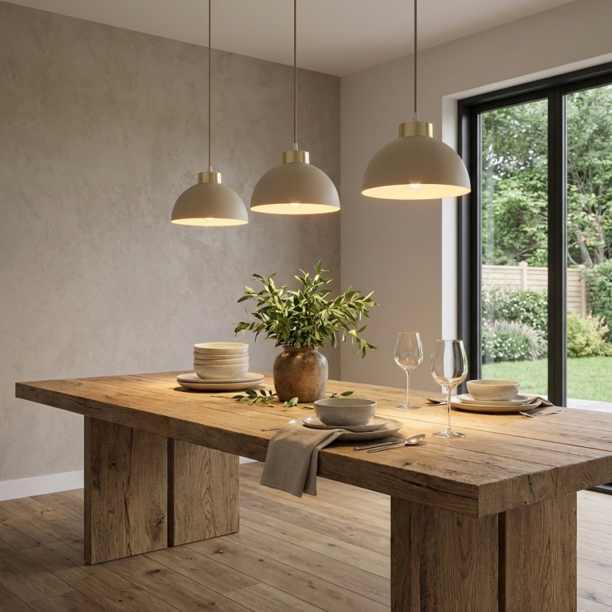 Brilagi - Suspension à câble 1xE27/60W/230V Ø 18 cm beige/doré