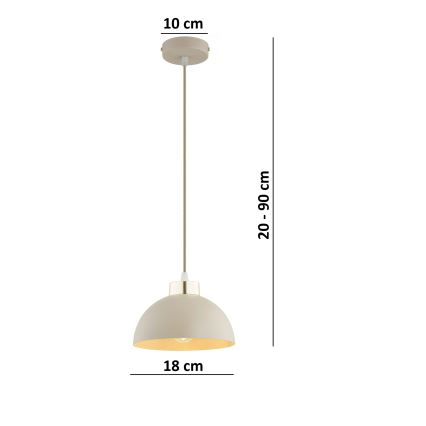Brilagi - Suspension à câble 1xE27/60W/230V Ø 18 cm beige/doré