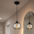 Brilagi - Suspension à câble DIOR 1xE27/60W/230V noir/gris fumé