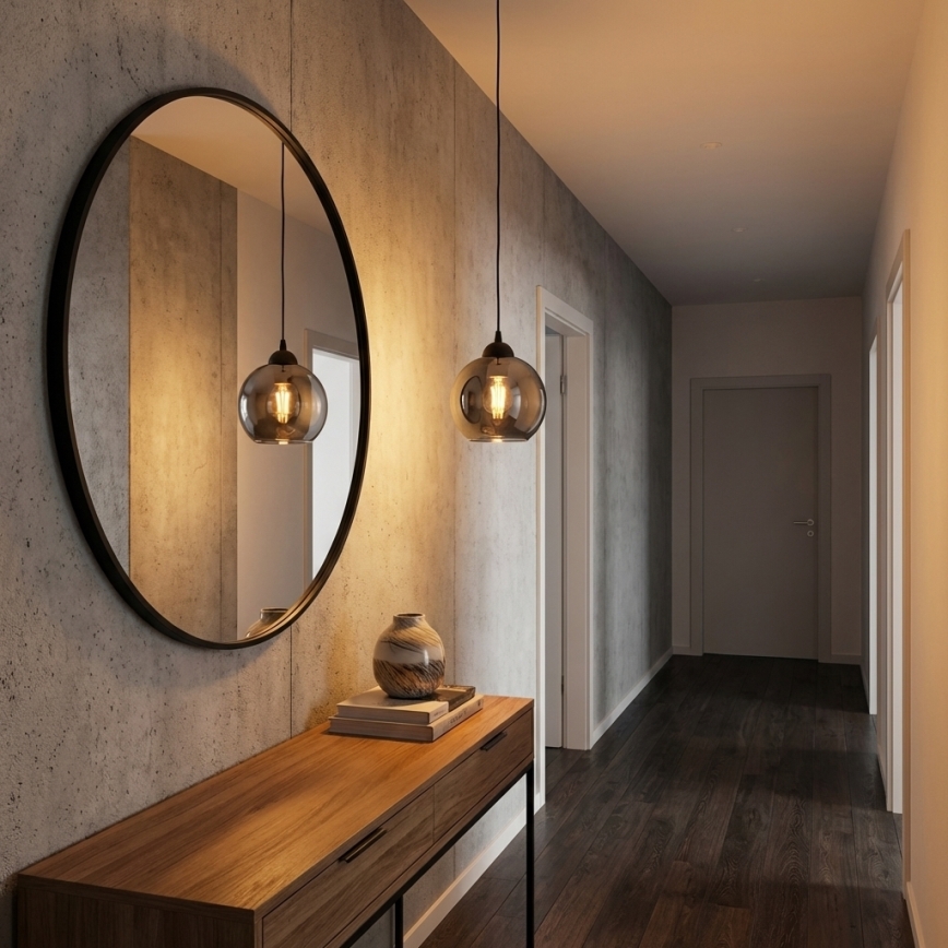 Brilagi - Suspension à câble DIOR 1xE27/60W/230V noir/gris fumé