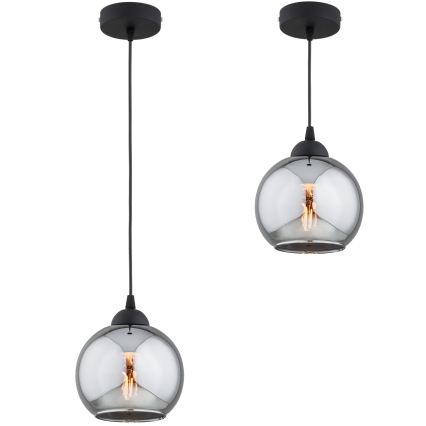 Brilagi - Suspension à câble DIOR 1xE27/60W/230V noir/gris fumé