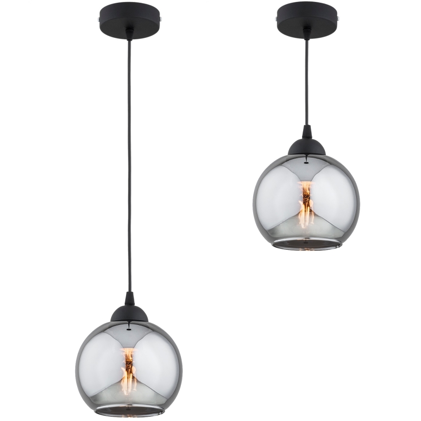 Brilagi - Suspension à câble DIOR 1xE27/60W/230V noir/gris fumé
