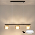 Brilagi - Suspension à câble LED RGB+CCT dimmable AURA LUX 3xGX53/14W/230V 2700-6500K Wi-Fi Tuya noir/doré