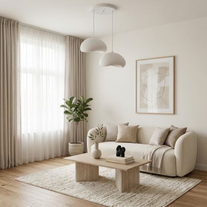 Brilagi - Suspension à câble WABI SABI 2xE27/40W/230V Ø 60 cm blanche