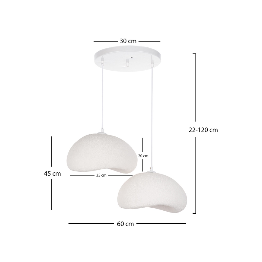 Brilagi - Suspension à câble WABI SABI 2xE27/40W/230V Ø 60 cm blanche