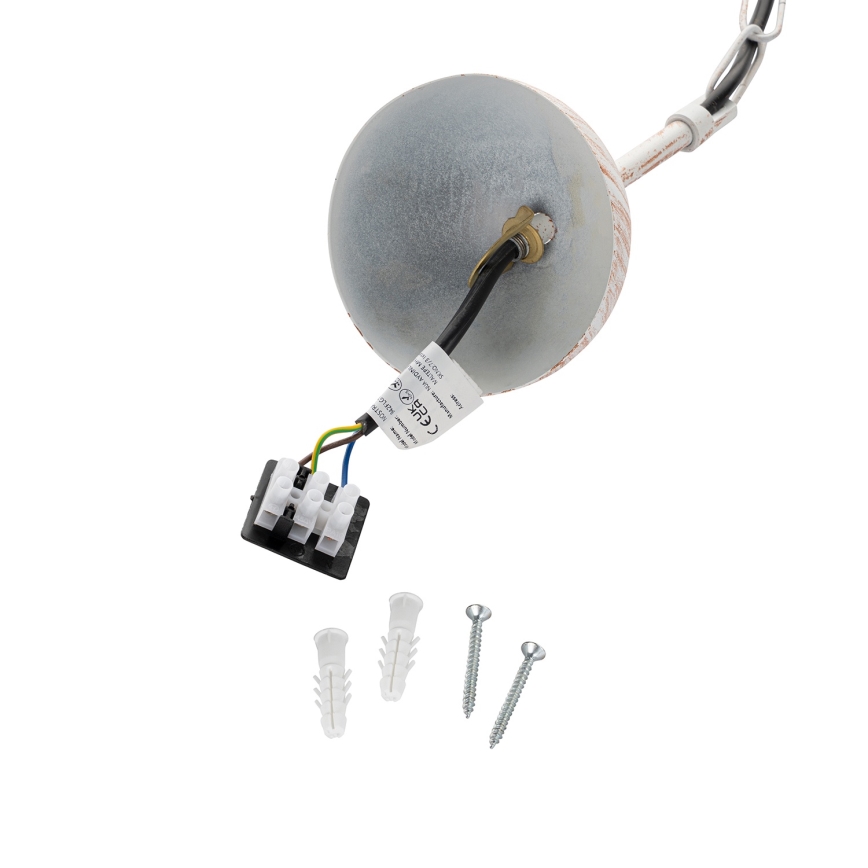 Brilagi - Suspension à chaîne PYRONIC 1xE27/40W/230V Ø 32 cm crème/patine