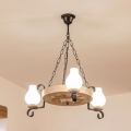 Brilagi - Suspension à chaîne ROATA 3xE14/40W/230V chêne