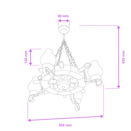 Brilagi - Suspension à chaîne TIMONA 4xE14/40W/230V, Ø 50 cm, hêtre