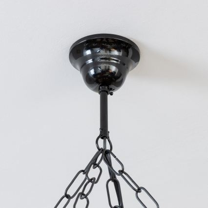 Brilagi - Suspension à chaîne TIMONA 8xE14/40W/230V Ø 70 cm en hêtre