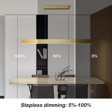Brilagi - Suspension filaire à intensité variable SLEEKLINE SMART LED/40W/230V 3000-6000K Wi-Fi Tuya doré + télécommande