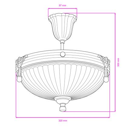 BRILAGI - Suspension-barre CLASSIC 3xE14/60W/230V laiton