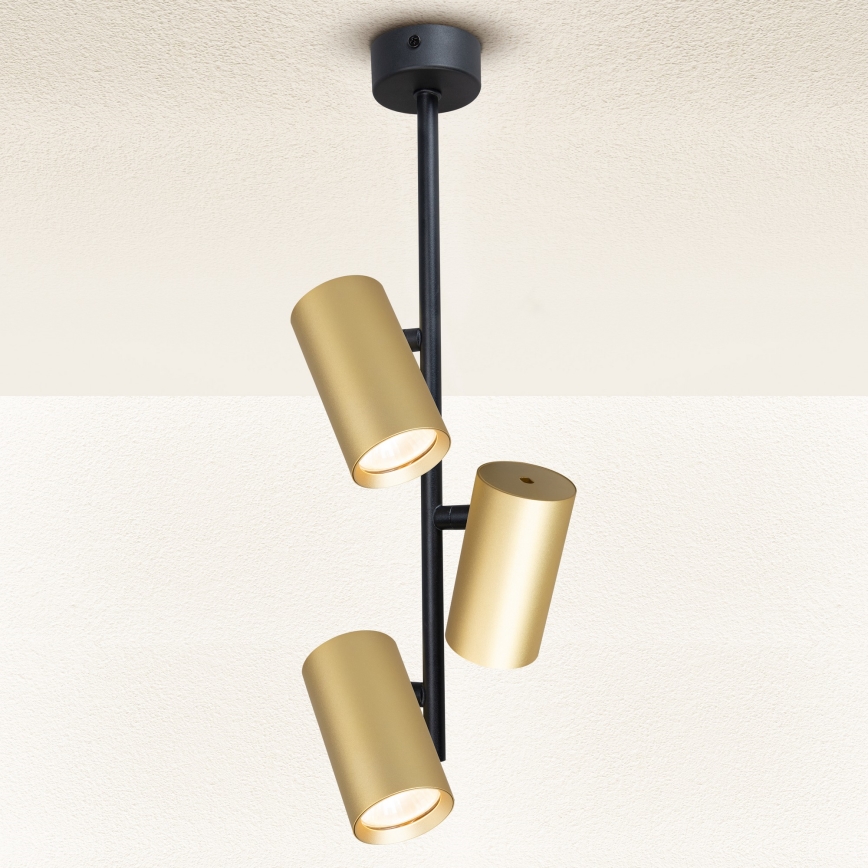 Brilagi - Suspension-barre SELE VERTICAL 3xGU10/30W/230V noir/doré