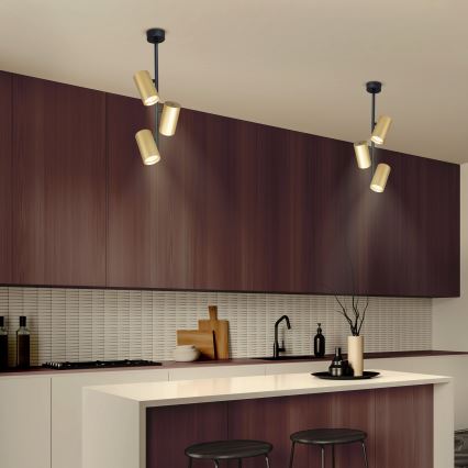 Brilagi - Suspension-barre SELE VERTICAL 3xGU10/30W/230V noir/doré
