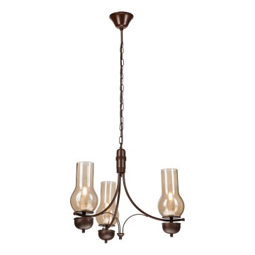 Brilagi - Suspension chaîne COTTAGE 3xE14/40W/230V chêne/marron