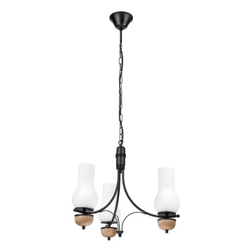 Brilagi - Suspension chaîne COTTAGE 3xE14/40W/230V hêtre/blanc