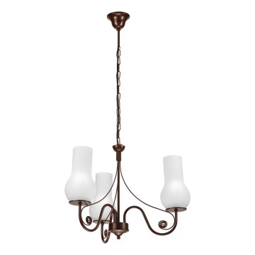 Brilagi - Suspension chaîne COTTAGE 3xE14/40W/230V marron/blanc