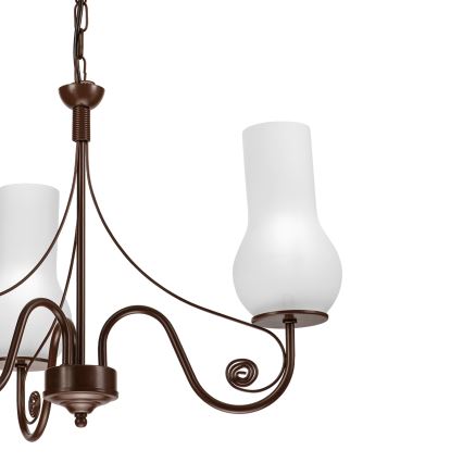 Brilagi - Suspension chaîne COTTAGE 3xE14/40W/230V marron/blanc
