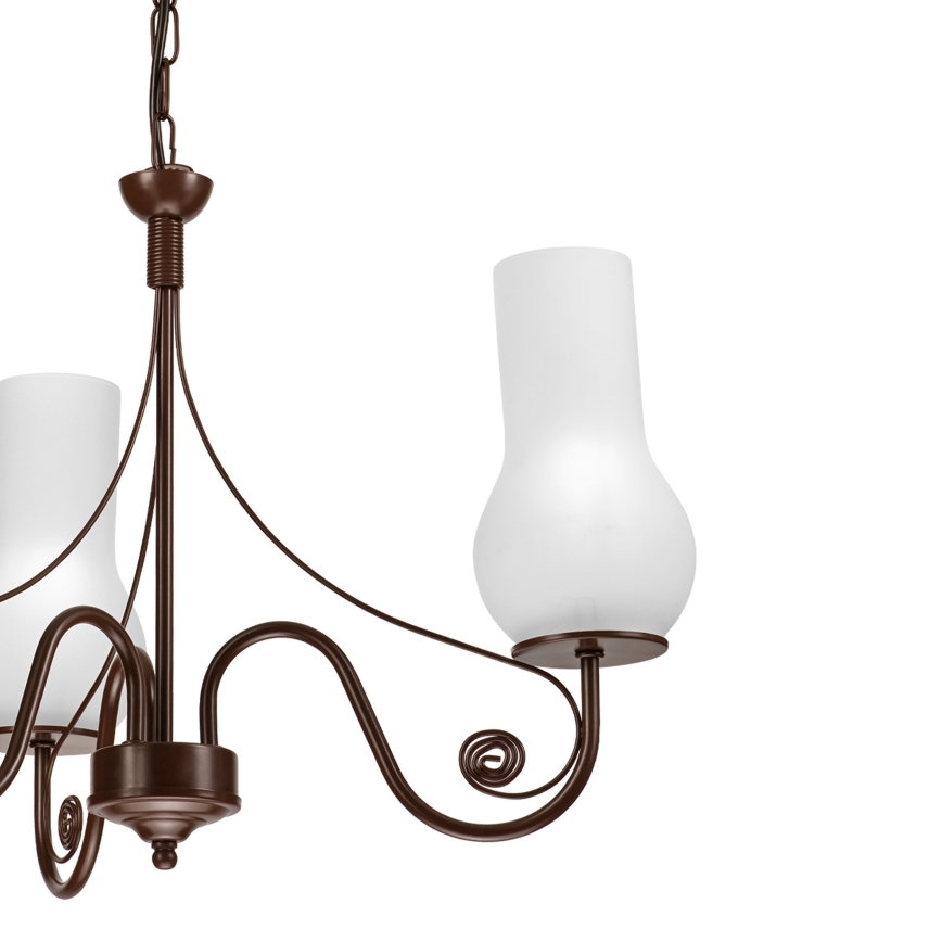 Brilagi - Suspension chaîne COTTAGE 3xE14/40W/230V marron/blanc