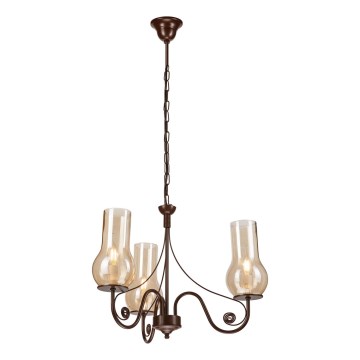 Brilagi - Suspension chaîne COTTAGE 3xE14/40W/230V marron