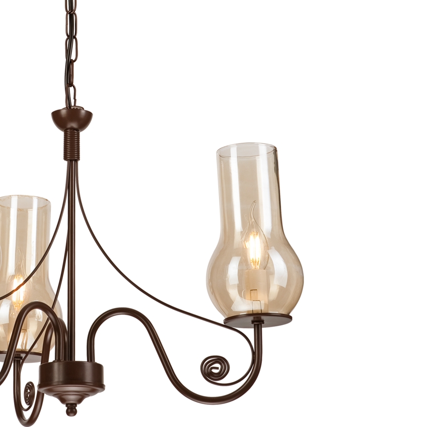 Brilagi - Suspension chaîne COTTAGE 3xE14/40W/230V marron
