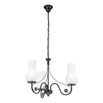 Brilagi - Suspension chaîne COTTAGE 3xE14/40W/230V noir/blanc