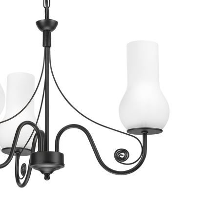 Brilagi - Suspension chaîne COTTAGE 3xE14/40W/230V noir/blanc