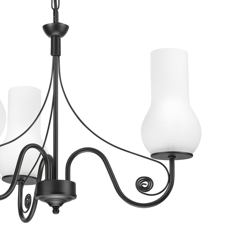 Brilagi - Suspension chaîne COTTAGE 3xE14/40W/230V noir/blanc