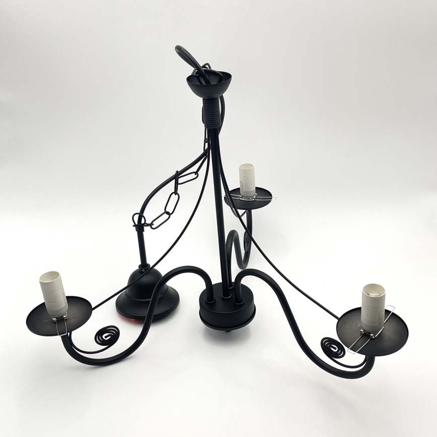 Brilagi - Suspension chaîne COTTAGE 3xE14/40W/230V noir/blanc
