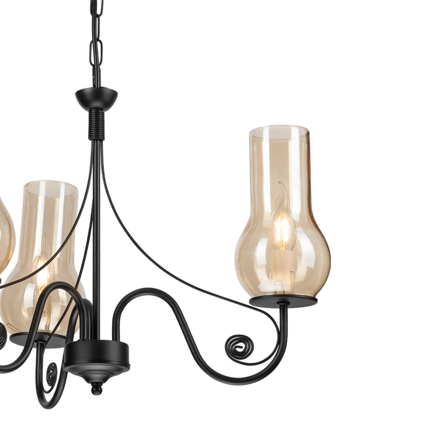 Brilagi - Suspension chaîne COTTAGE 3xE14/40W/230V noir/marron