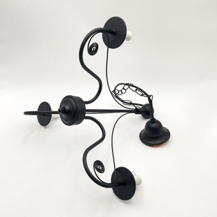 Brilagi - Suspension chaîne COTTAGE 3xE14/40W/230V noir/marron