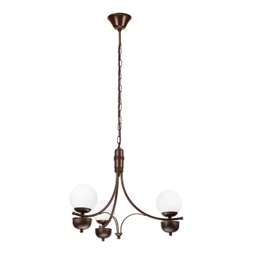 Brilagi - Suspension chaîne COTTAGE 3xG9/40W/230V chêne/blanc