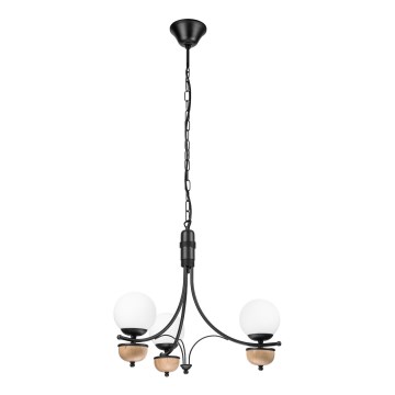 Brilagi - Suspension chaîne COTTAGE 3xG9/40W/230V hêtre/blanc