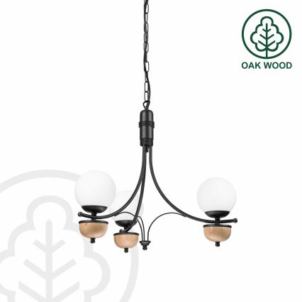 Brilagi - Suspension chaîne COTTAGE 3xG9/40W/230V hêtre/blanc