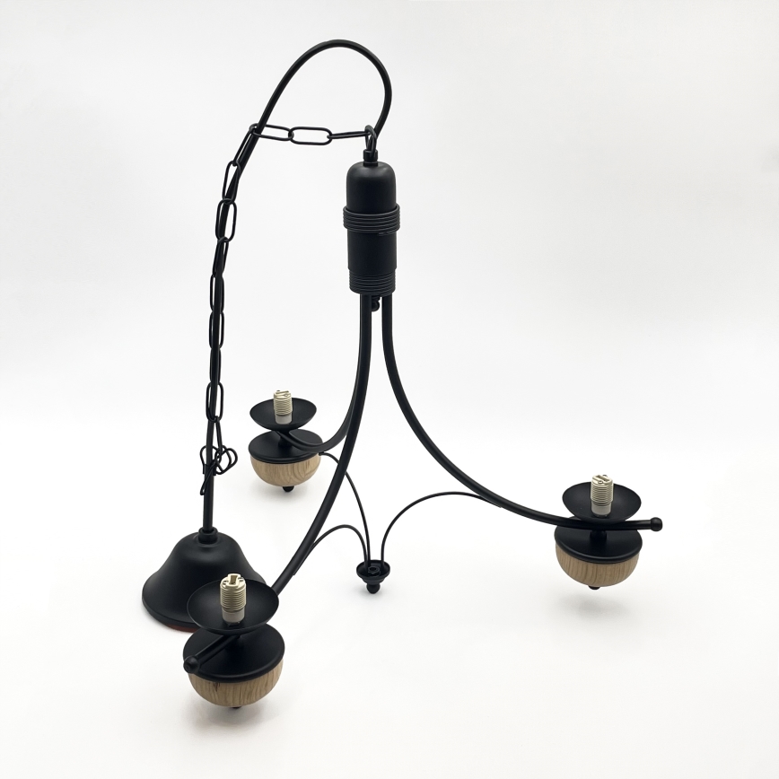 Brilagi - Suspension chaîne COTTAGE 3xG9/40W/230V hêtre/blanc