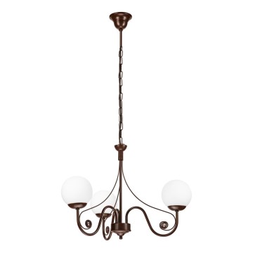Brilagi - Suspension chaîne COTTAGE 3xG9/40W/230V marron/blanc