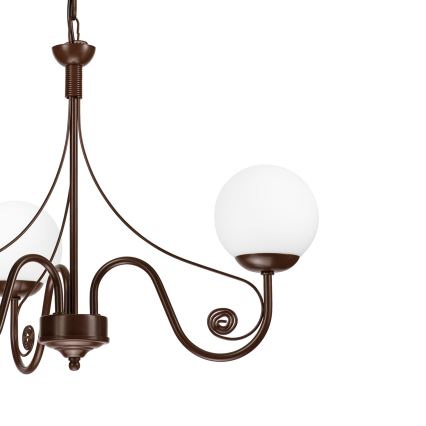 Brilagi - Suspension chaîne COTTAGE 3xG9/40W/230V marron/blanc