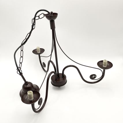 Brilagi - Suspension chaîne COTTAGE 3xG9/40W/230V marron/blanc