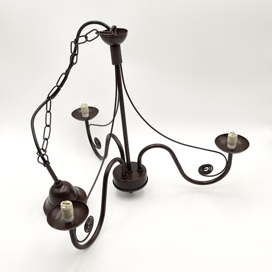 Brilagi - Suspension chaîne COTTAGE 3xG9/40W/230V marron/blanc