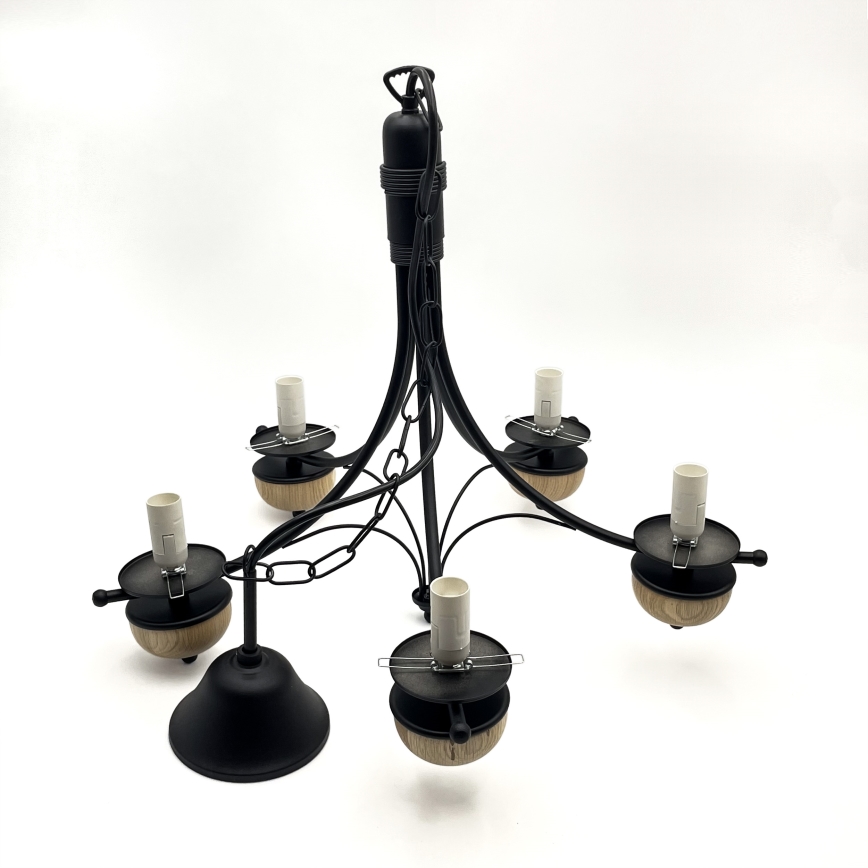 Brilagi - Suspension chaîne COTTAGE 5xE14/40W/230V hêtre/blanc