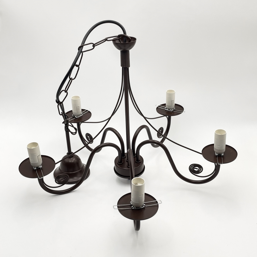 Brilagi - Suspension chaîne COTTAGE 5xE14/40W/230V marron