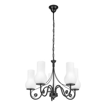 Brilagi - Suspension chaîne COTTAGE 5xE14/40W/230V noir/blanc