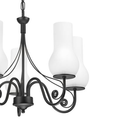 Brilagi - Suspension chaîne COTTAGE 5xE14/40W/230V noir/blanc