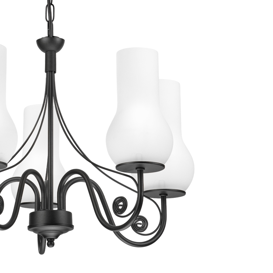 Brilagi - Suspension chaîne COTTAGE 5xE14/40W/230V noir/blanc