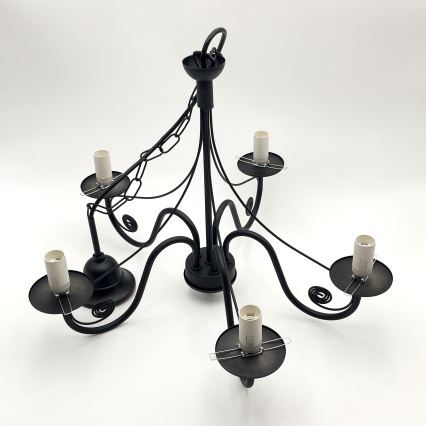 Brilagi - Suspension chaîne COTTAGE 5xE14/40W/230V noir/blanc