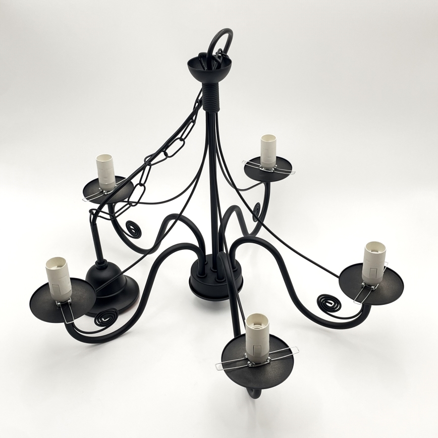 Brilagi - Suspension chaîne COTTAGE 5xE14/40W/230V noir/blanc