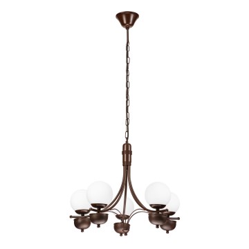 Brilagi - Suspension chaîne COTTAGE 5xG9/40W/230V chêne/blanc
