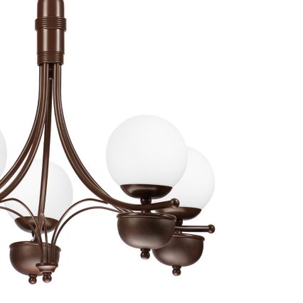 Brilagi - Suspension chaîne COTTAGE 5xG9/40W/230V chêne/blanc